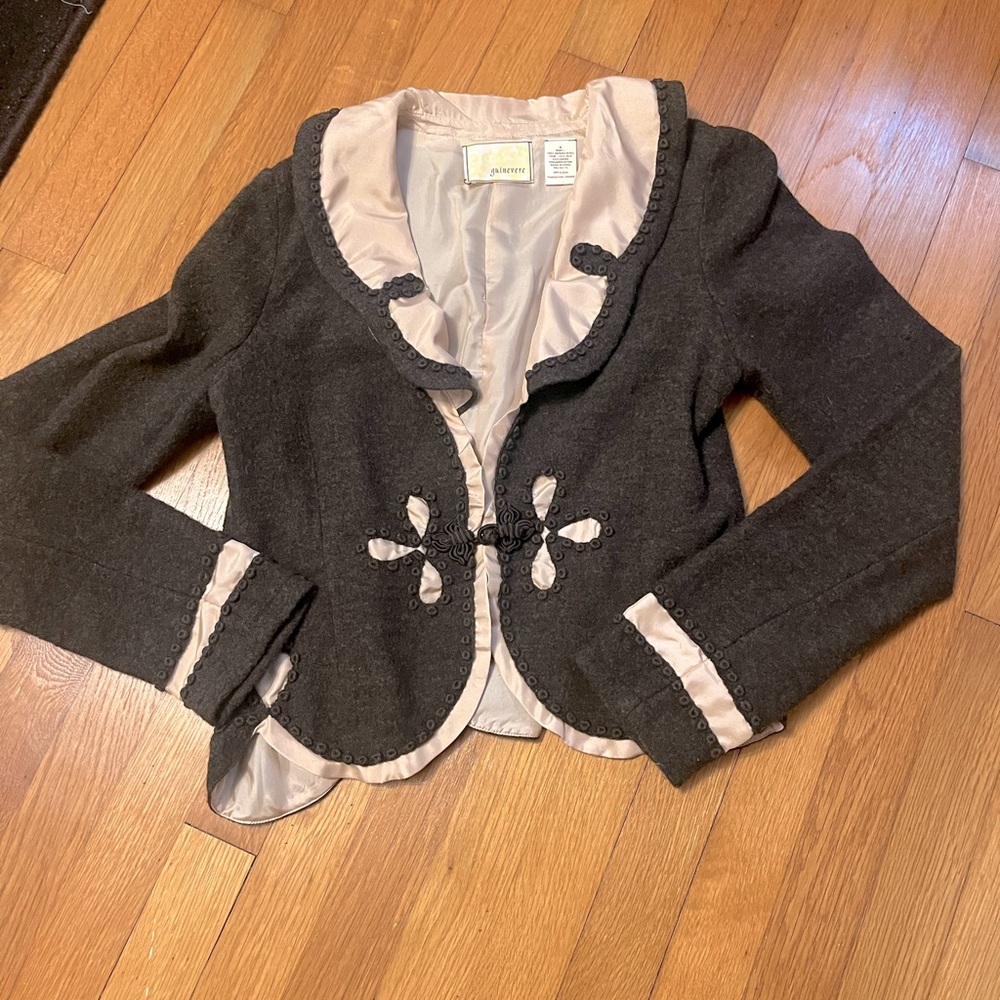 Guinevere brand (sold at Anthropologie stores) Brown Wool sweater jacket.Size M,